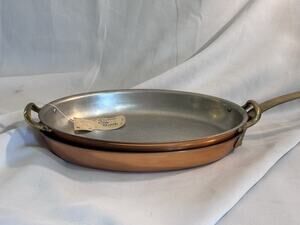 Old Dutch International Solid Copper Au Gratin Pan And Saute Pan 12.5 Inches NWT